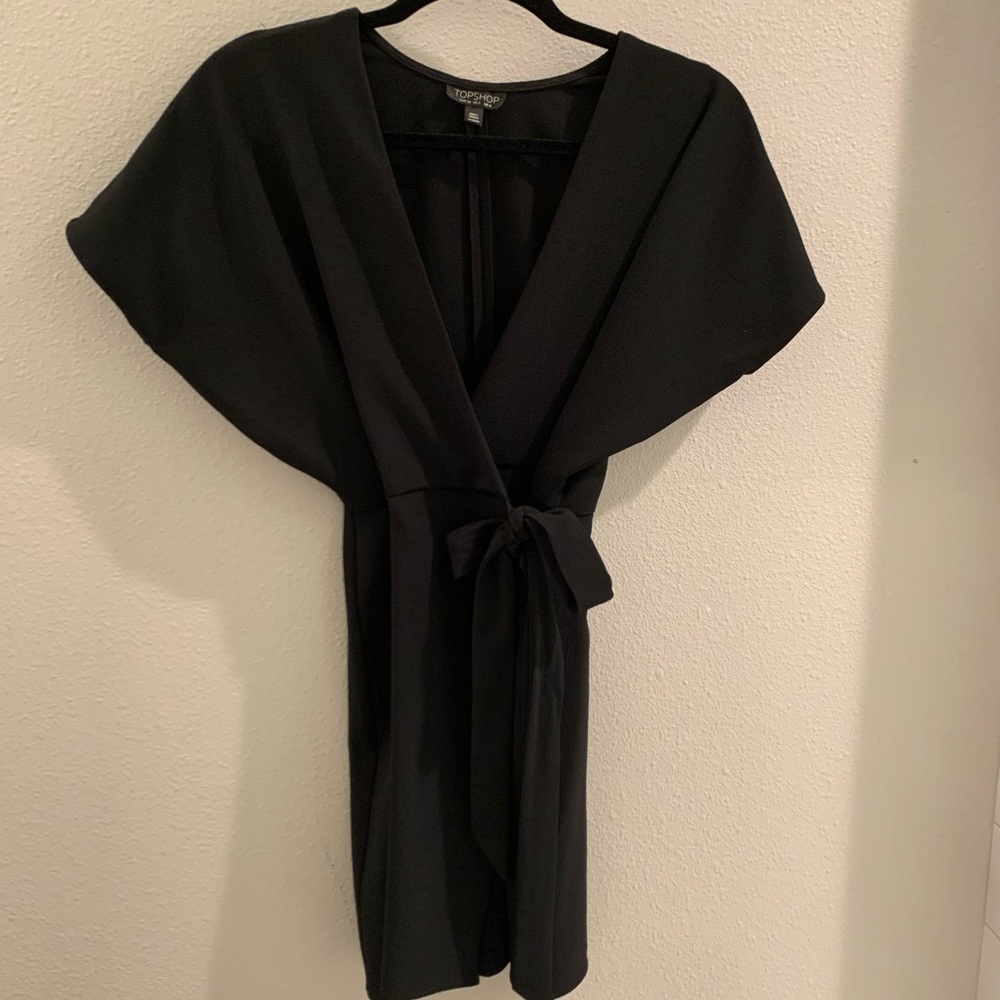 Topshop black wrap dress